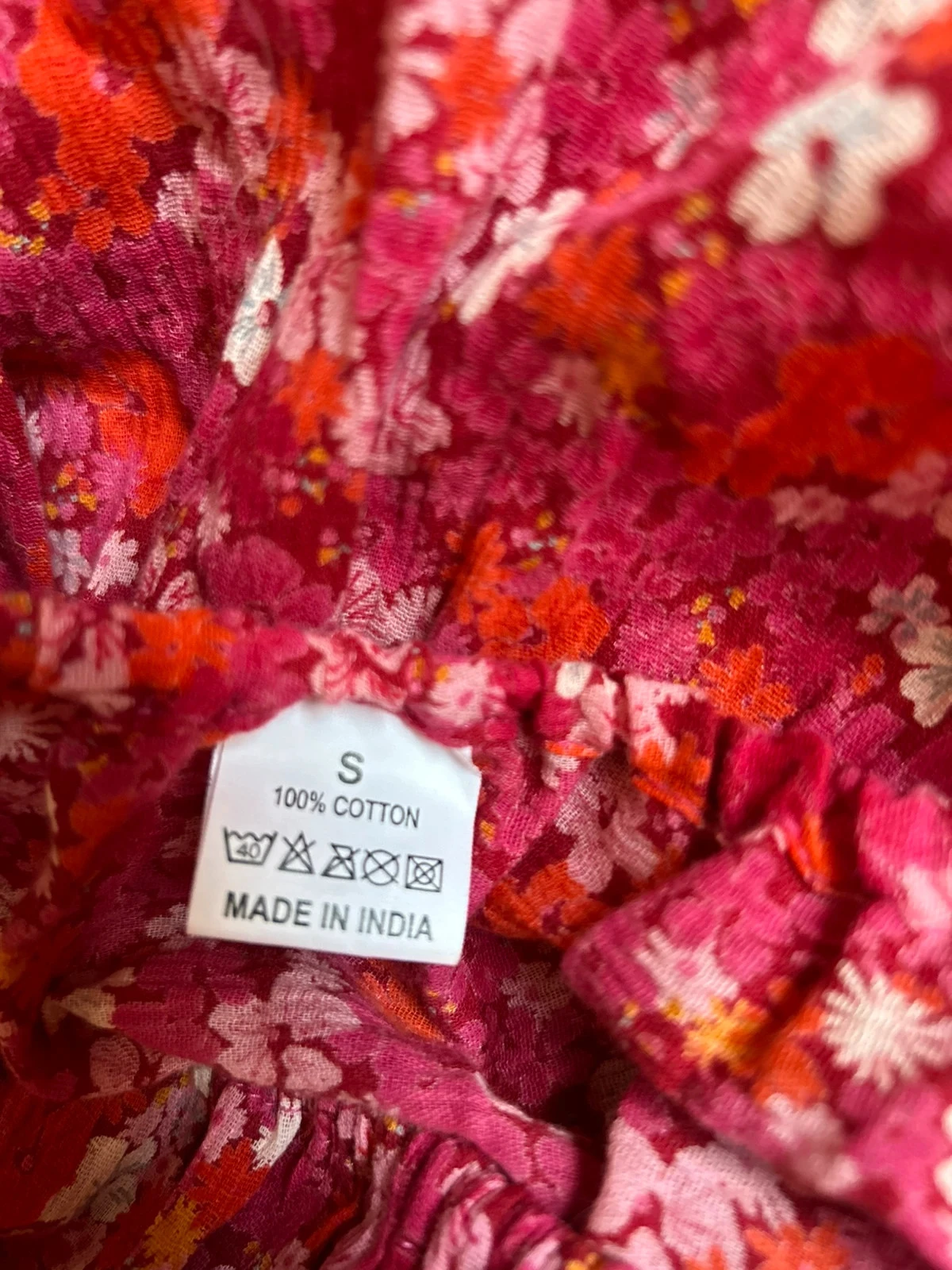 🧡🌺Blusa péplum florida 100% algodão made in India Cottagecore Romantic boho top S/36🌺🧡 – photo 9